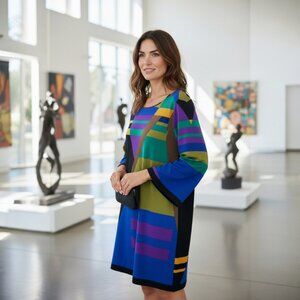 Emma & Michele Blocked Dress Medium